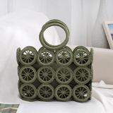 Devin Multi Circles Woven Straw Tote Bags - 7 Colors watereverysunday