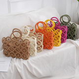 Devin Multi Circles Woven Straw Tote Bags - 7 Colors watereverysunday