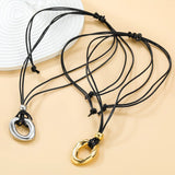 Edvin Arc & Circle Metal Pendant Choker Necklaces watereverysunday