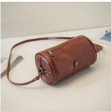 Effie Vintage Distressed Leather Cylinder Bag - 3 Colors watereverysunday