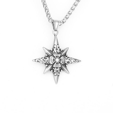Eight-Pointed Star Compass Necklace watereverysunday