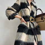 Eileen Ombre Plaid Maxi Coat watereverysunday