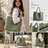 Eivissa Faux Leather Woven Totes - 16 Colors