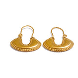 Elegant Gold Beaded Crescent Hoop Earrings