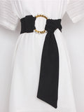 Elegant Vintage Print Sash Belt