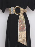 Elegant Vintage Print Sash Belt