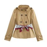 Elin Retro Scarf Belted Trench Jacket