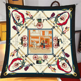 Eloise Carriage Print Silk Scarf