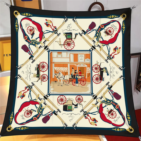 Eloise Carriage Print Silk Scarf