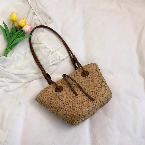 Emery Woven Straw Basket Totes