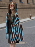 Emica Vertical Stripe Hooded Knit Cardigan Jumper watereverysunday