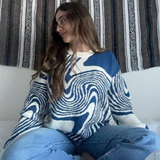 Emis Unisex Graphic Swirl Print Sweater watereverysunday