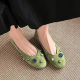 Esme Embellished Faux Suede Flats