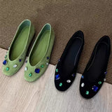 Esme Embellished Faux Suede Flats
