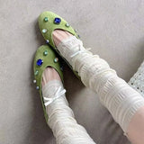 Esme Embellished Faux Suede Flats