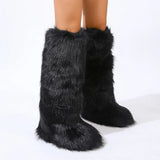 Essia Shaggy Faux Fur Over The Knee Boots
