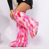 Essia Shaggy Faux Fur Over The Knee Boots