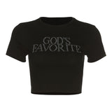 Ethel Sequin God's Favorite Cropped T-Shirt watereverysunday