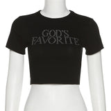 Ethel Sequin God's Favorite Cropped T-Shirt watereverysunday