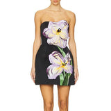 Fatima Floral Appliqué Tube Dress
