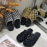 Fatima Woven Lattice Upper Slippers