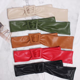 Faux Leather Trapezoid Buckle Long Belt - 5 Colors watereverysunday