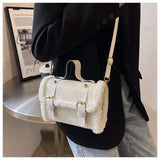 Faux Shearling Box Shoulder Bags watereverysunday