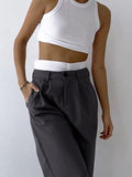 Fira Color Contrast Waist Trousers watereverysunday