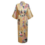 Floral Kimono Maxi Satin Silk Robe watereverysunday