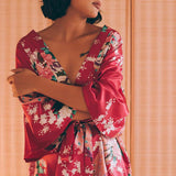 Floral Satin Mini Kimono Robes watereverysunday