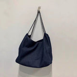 Francoise Large Denim Tote Braided Chain Straps - 2 Colors watereverysunday