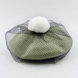 French Beret with Lace Veil - 7 Colors watereverysunday