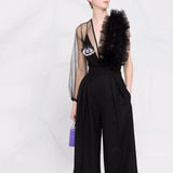 Frisa Asymmetric Sheer Eye Bodysuit