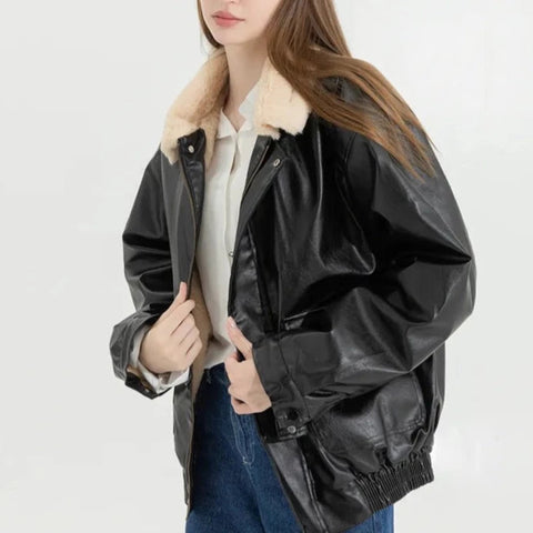 Faux Leather Bomber Jacket – Sunday's Best Boutique