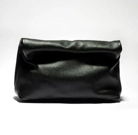 Genuine Leather Fold Over Envelope Clutch Bag