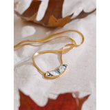 Geometric Shell Pendant Collar Necklace