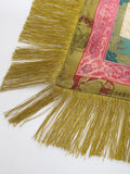 Gewen Vintage Print Tassel Fringe Square Scarf