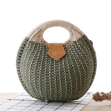 Gloria Snail's Nest Rattan Top Handle Bag watereverysunday