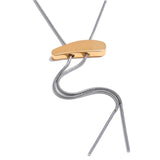 Gold Geometric Adjustable Long Bib Necklace