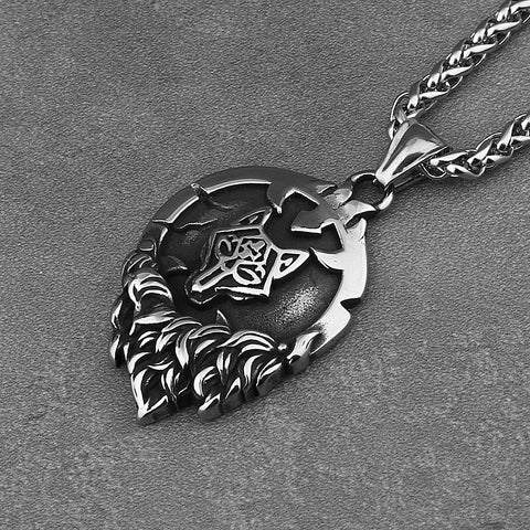Goth Bully Wolf necklace watereverysunday