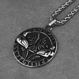 Goth Raven Rune Necklace watereverysunday