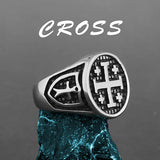 Gothic Religious Cross Ring watereverysunday
