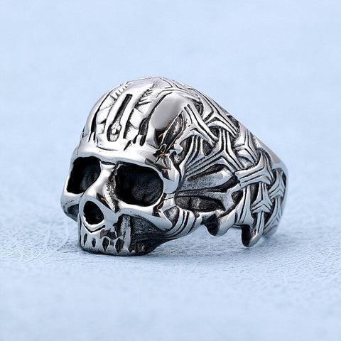 Gothic Weave Skull Ring watereverysunday
