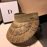 Grace Tassel Straw Visor Hats