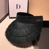 Grace Tassel Straw Visor Hats