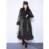 Sigrid Fur-Trim Belted Maxi Coat