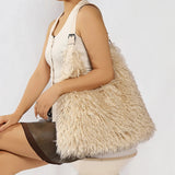 Greta Shaggy Faux Fur Tote Bag