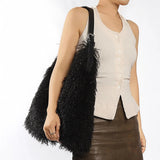 Greta Shaggy Faux Fur Tote Bag