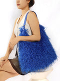 Greta Shaggy Faux Fur Tote Bag