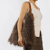 Greta Shaggy Faux Fur Tote Bag